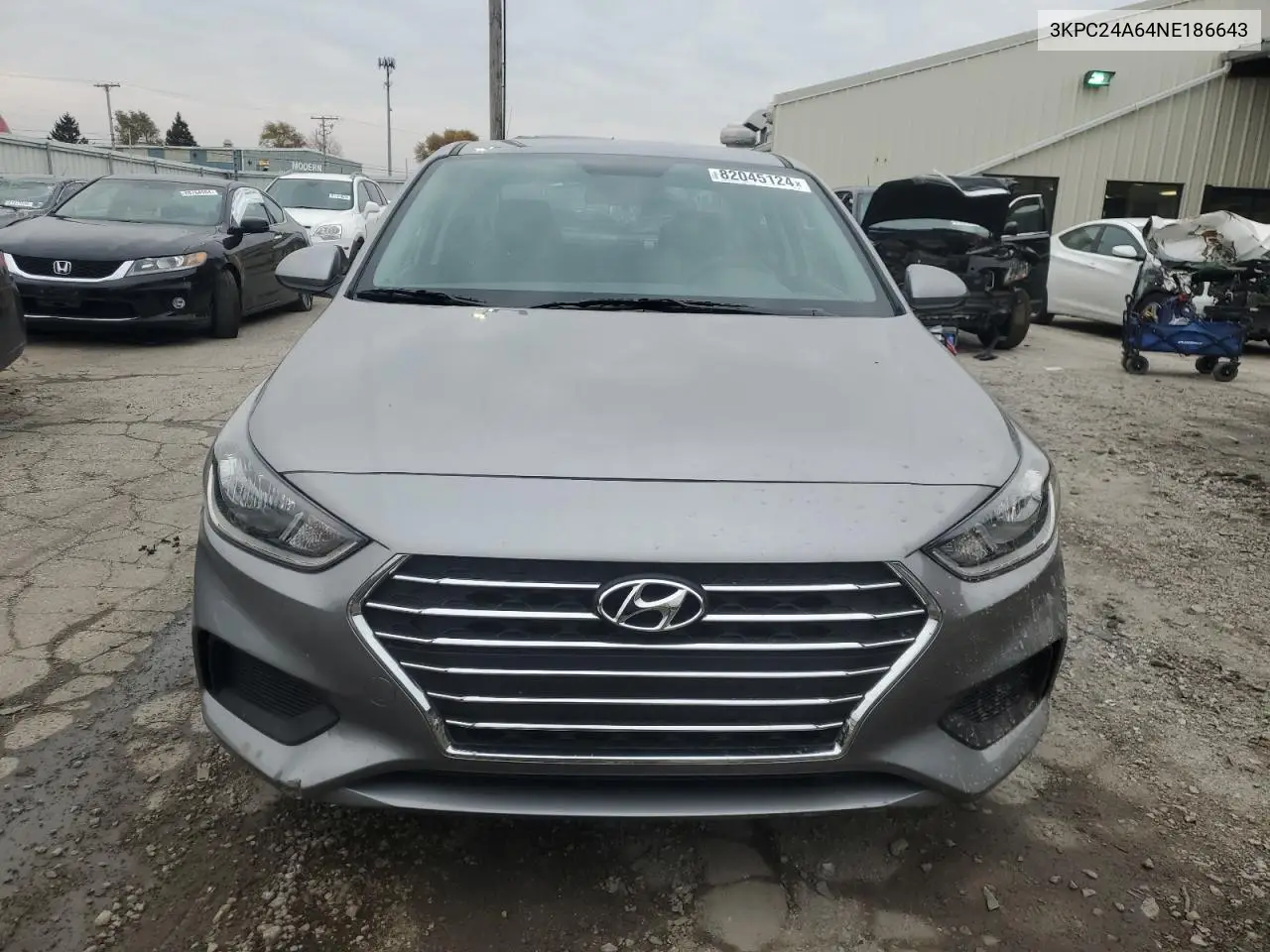 2022 Hyundai Accent Se VIN: 3KPC24A64NE186643 Lot: 82045124