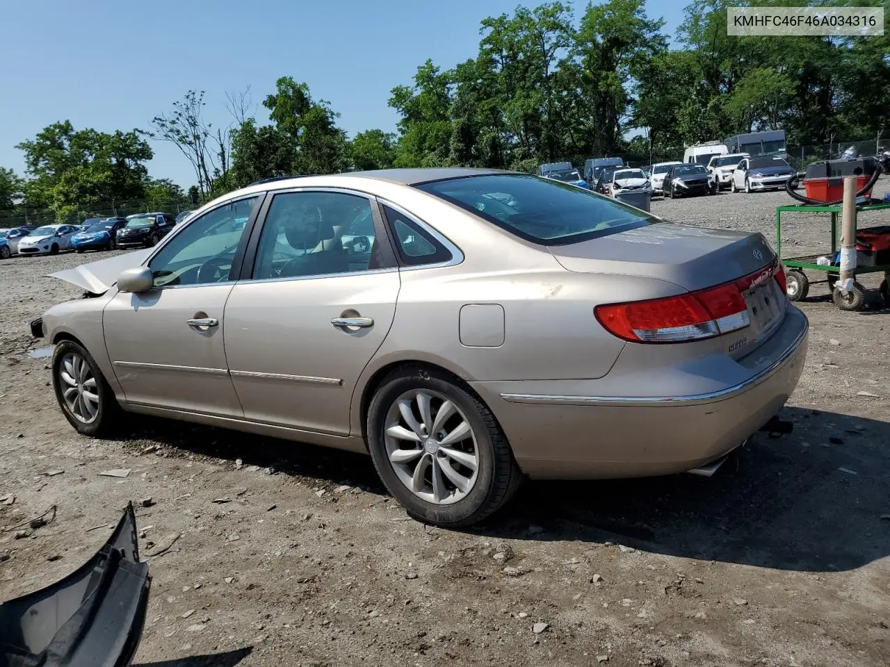 2006 Hyundai Azera Se VIN: KMHFC46F46A034316 Lot: 61857655