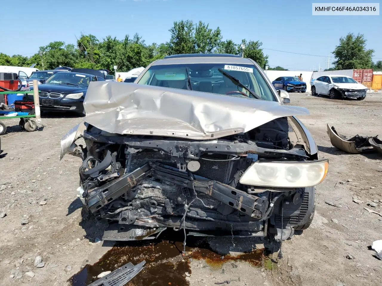 2006 Hyundai Azera Se VIN: KMHFC46F46A034316 Lot: 61857655