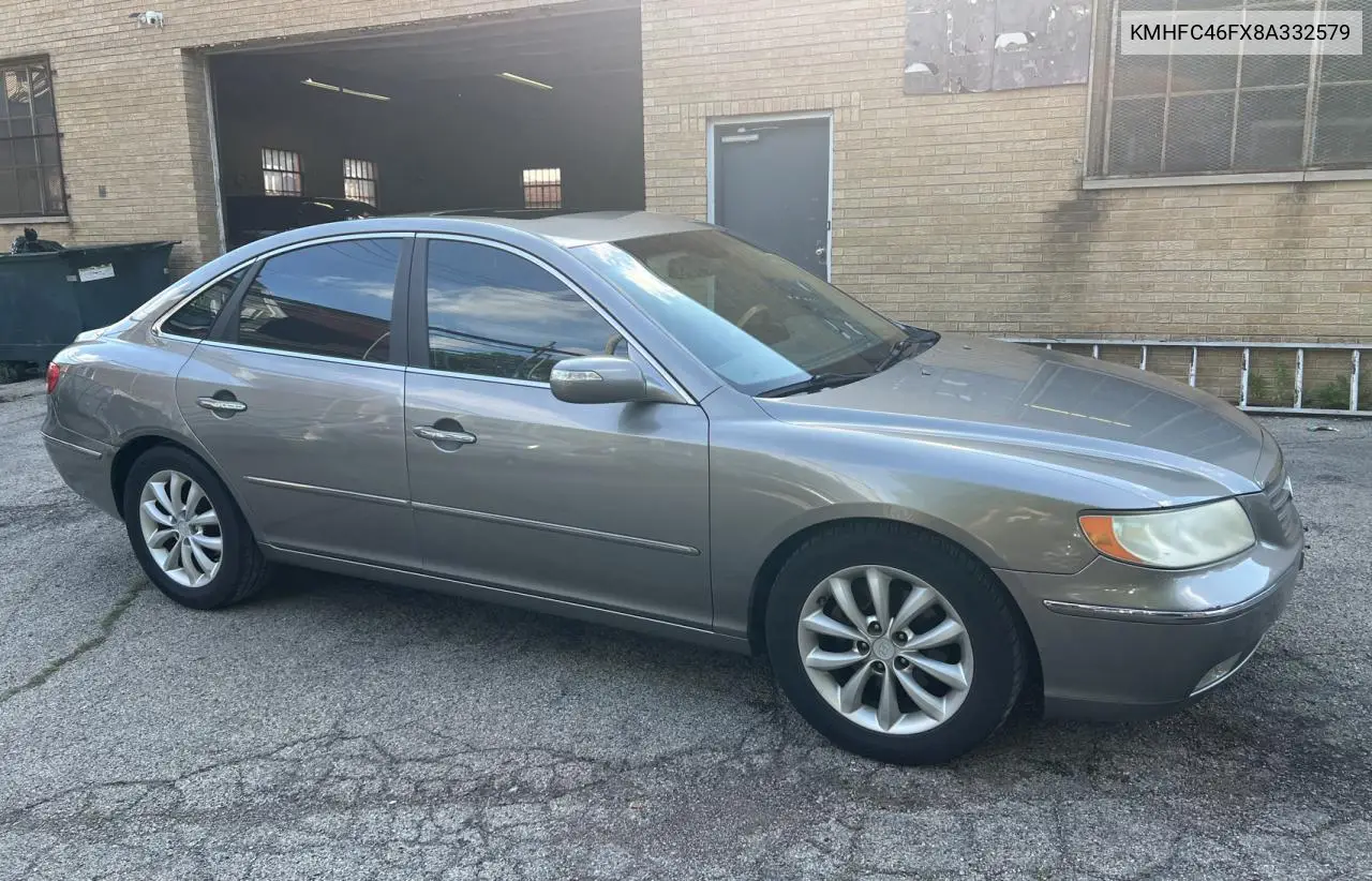 2008 Hyundai Azera Se VIN: KMHFC46FX8A332579 Lot: 63121015