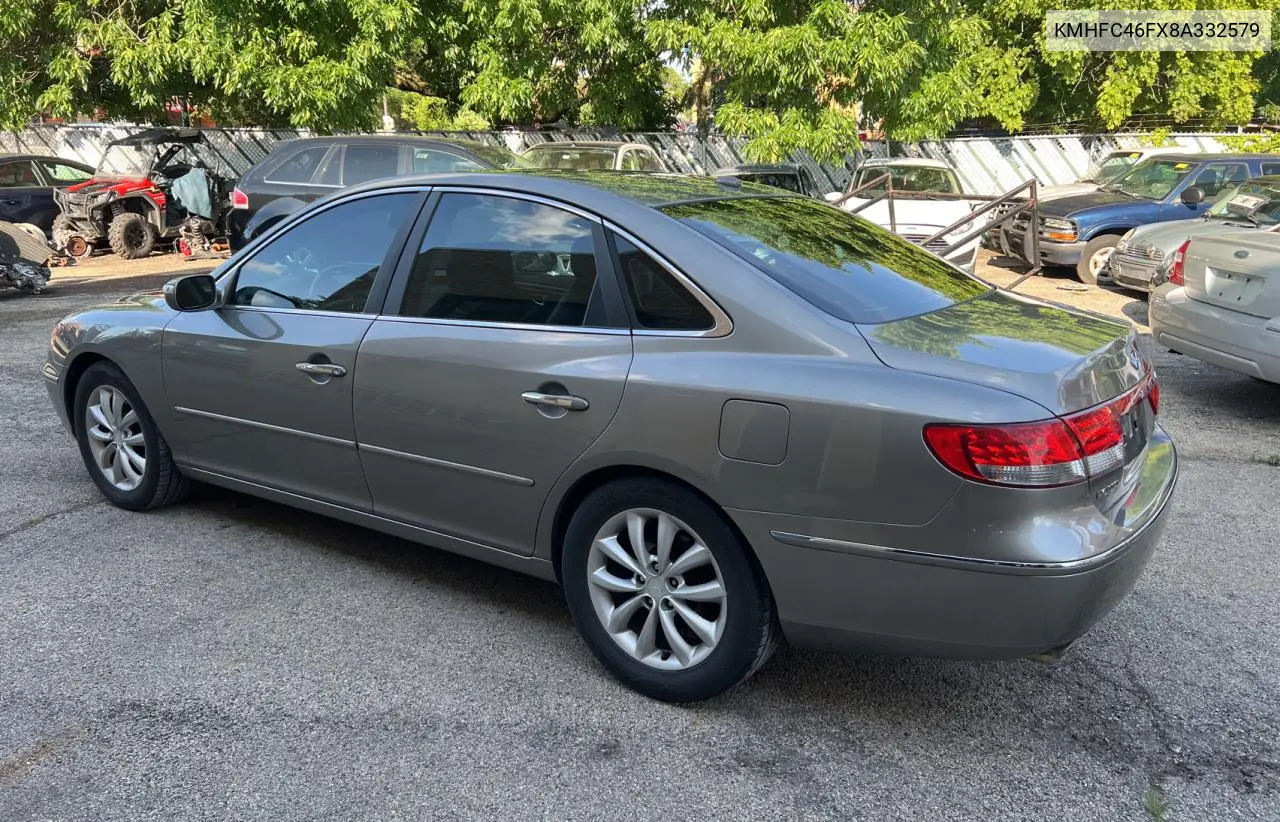 2008 Hyundai Azera Se VIN: KMHFC46FX8A332579 Lot: 63121015