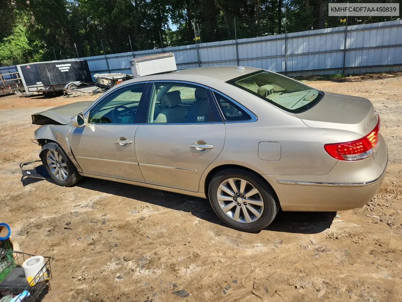 2010 Hyundai Azera Gls VIN: KMHFC4DF7AA450839 Lot: 62987885