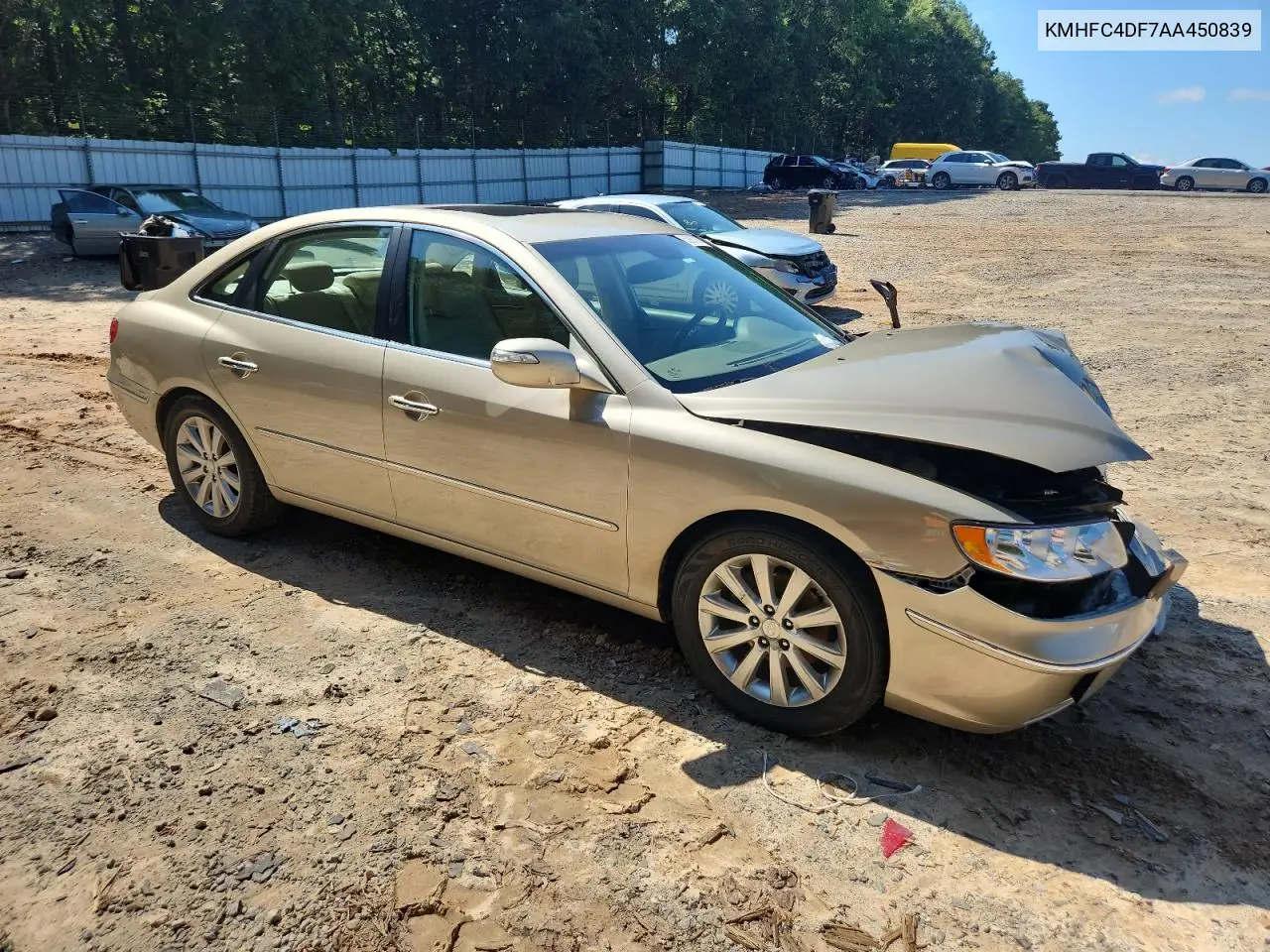 2010 Hyundai Azera Gls VIN: KMHFC4DF7AA450839 Lot: 62987885