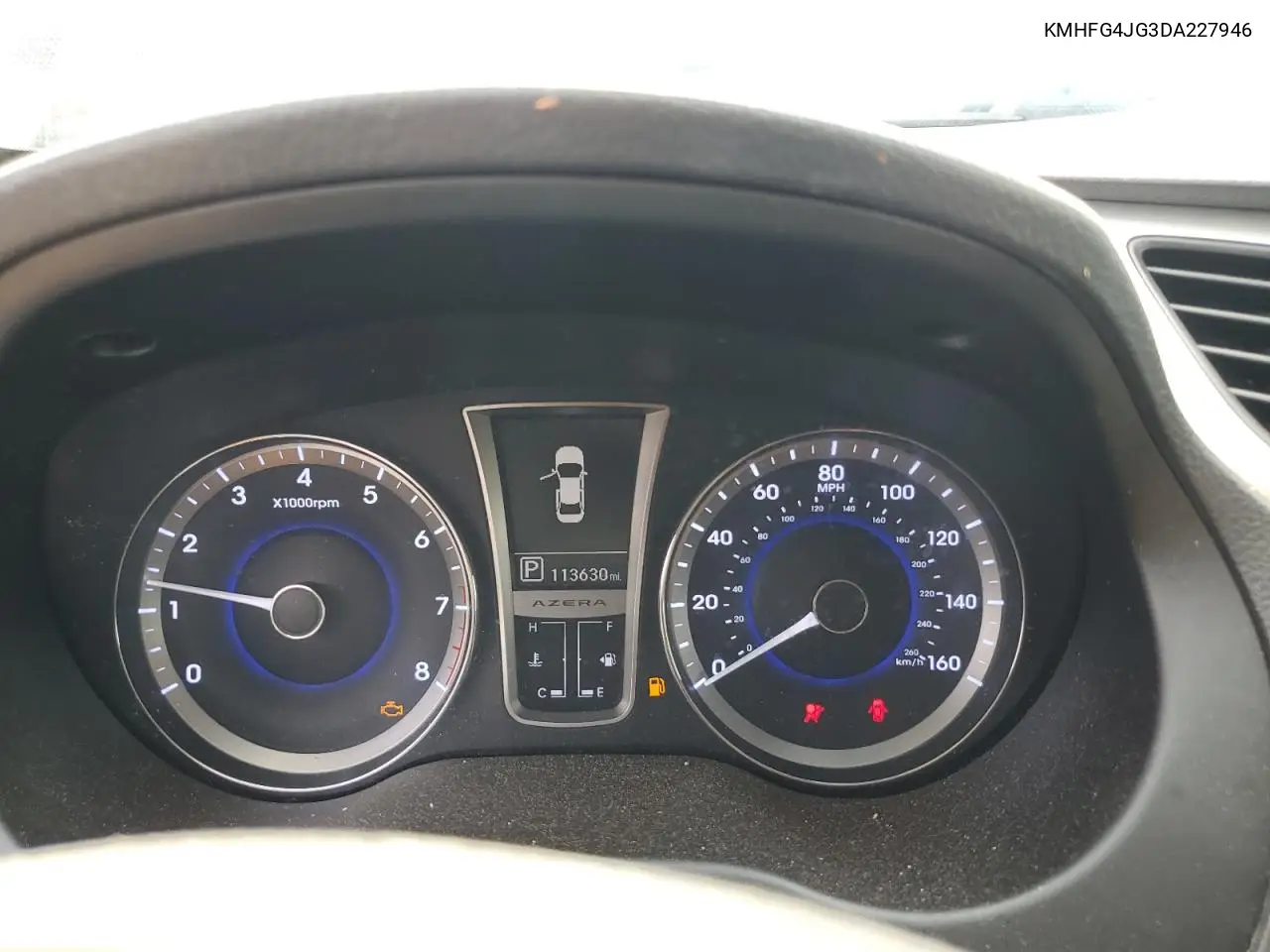 2013 Hyundai Azera VIN: KMHFG4JG3DA227946 Lot: 62827305