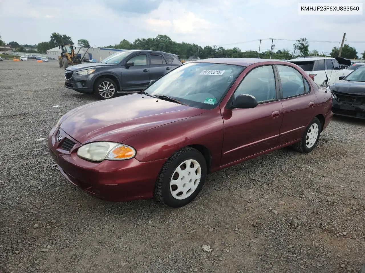 1999 Hyundai Elantra Base VIN: KMHJF25F6XU833540 Lot: 63153215