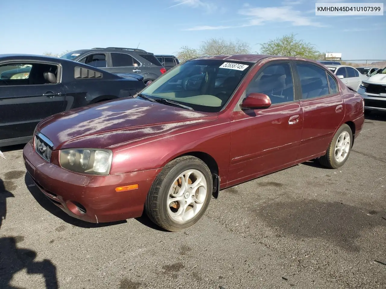 2001 Hyundai Elantra Gls VIN: KMHDN45D41U107399 Lot: 52658745