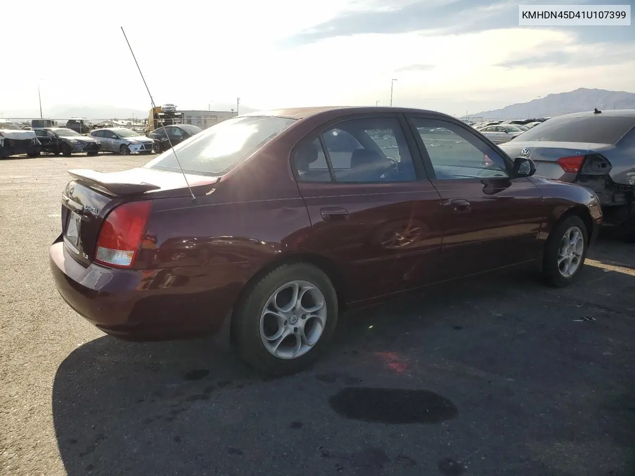2001 Hyundai Elantra Gls VIN: KMHDN45D41U107399 Lot: 52658745