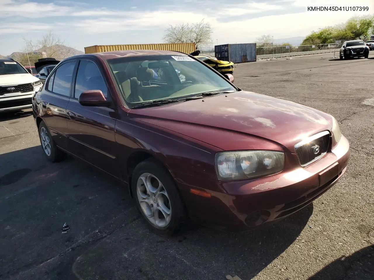 2001 Hyundai Elantra Gls VIN: KMHDN45D41U107399 Lot: 52658745