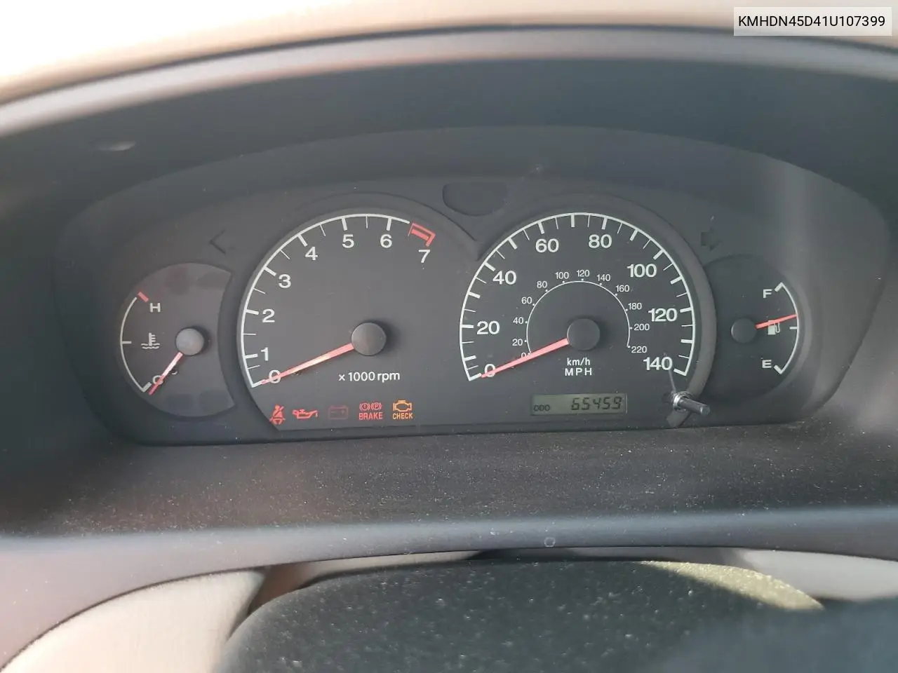 2001 Hyundai Elantra Gls VIN: KMHDN45D41U107399 Lot: 52658745