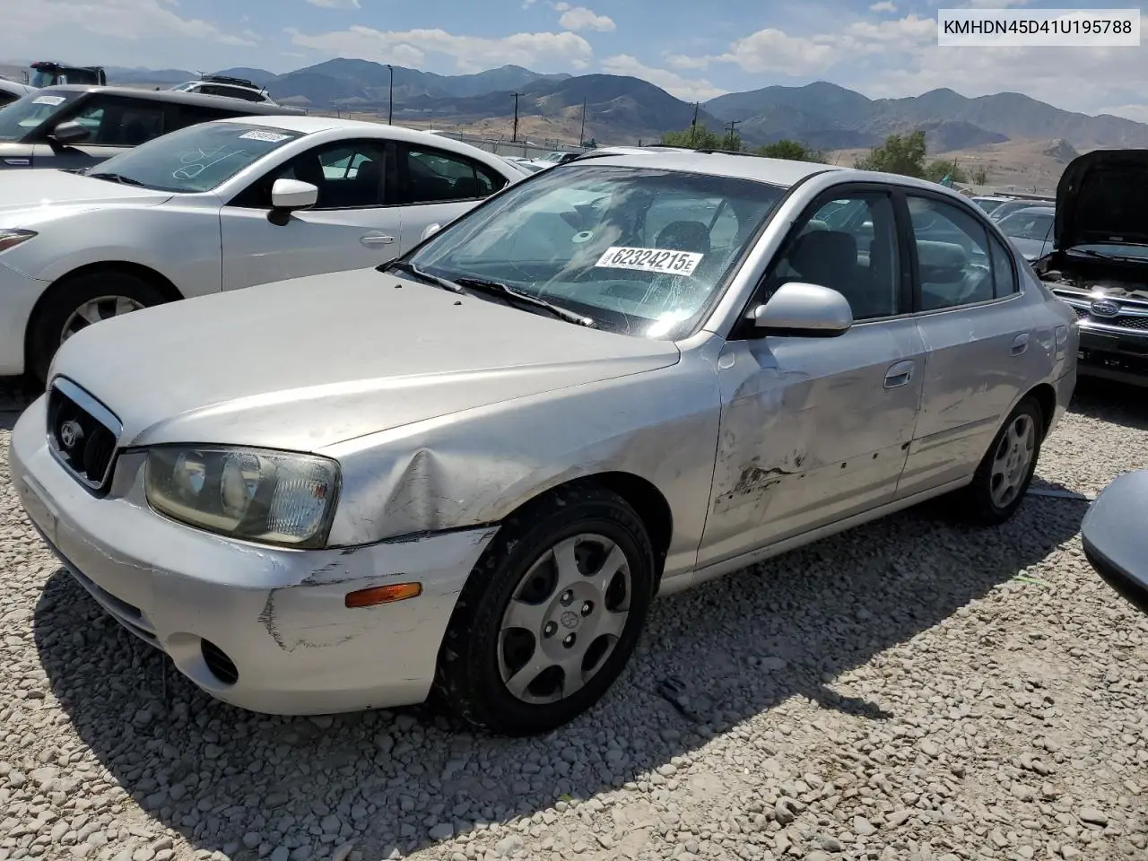2001 Hyundai Elantra Gls VIN: KMHDN45D41U195788 Lot: 62324215