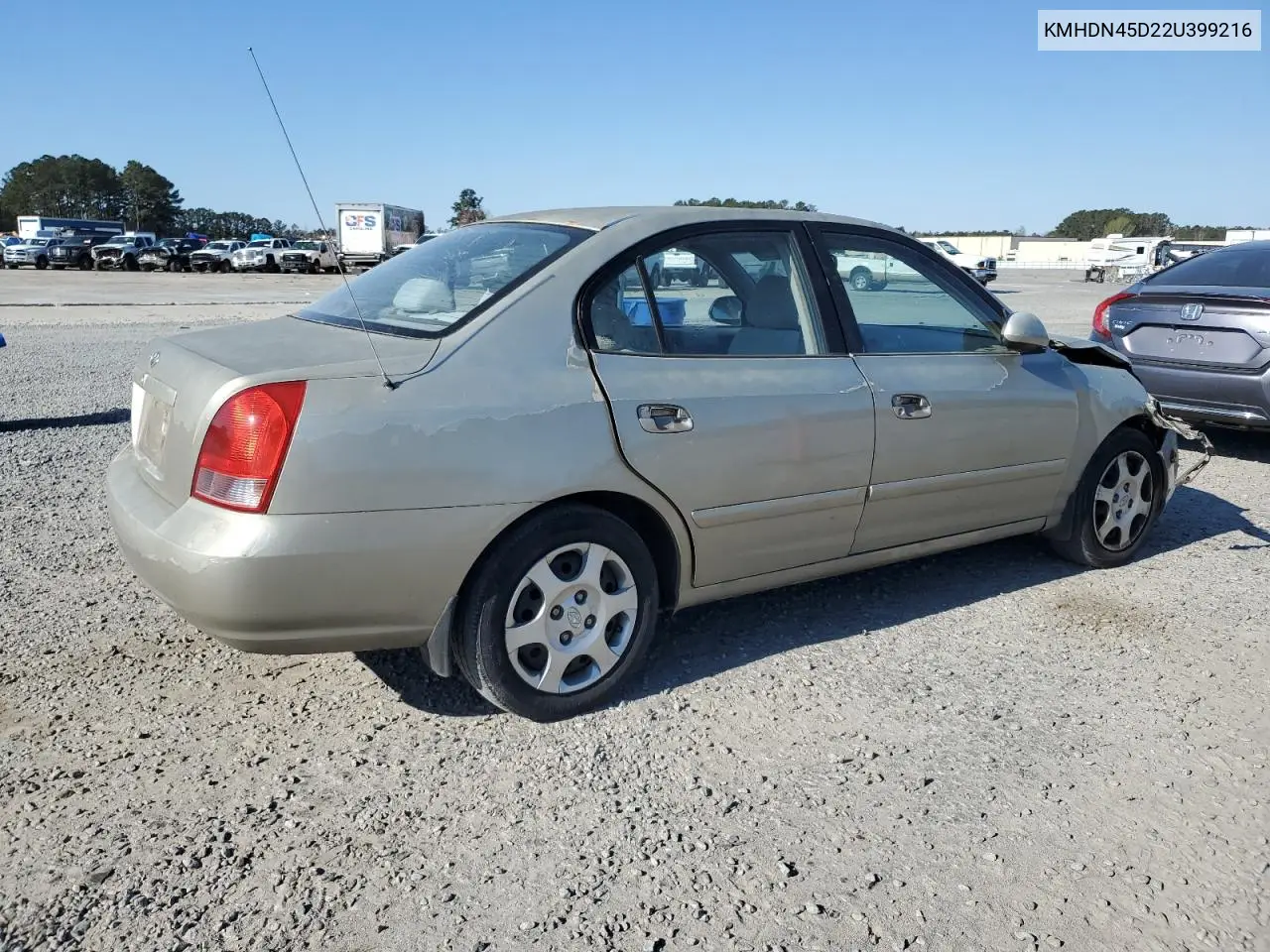 2002 Hyundai Elantra Gls VIN: KMHDN45D22U399216 Lot: 50628465
