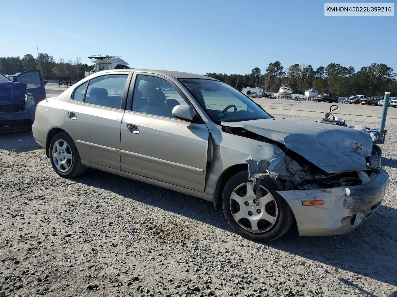 2002 Hyundai Elantra Gls VIN: KMHDN45D22U399216 Lot: 50628465