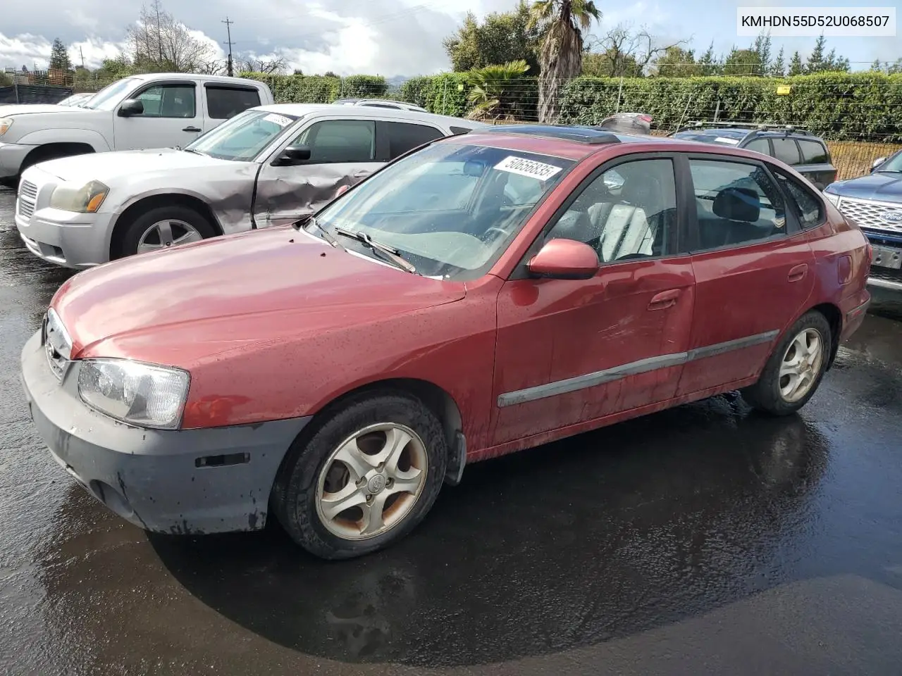 2002 Hyundai Elantra Gls VIN: KMHDN55D52U068507 Lot: 50656835