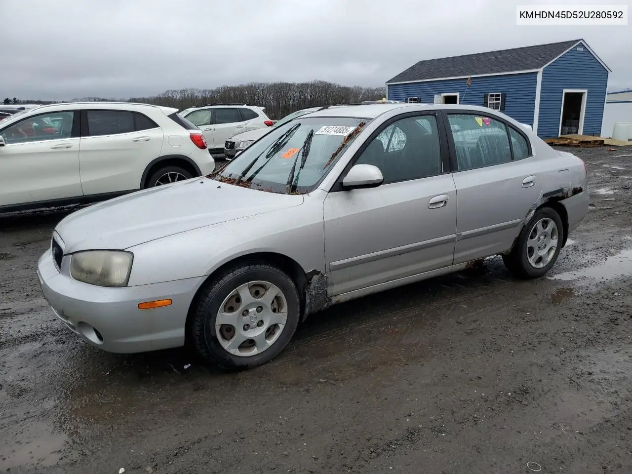 2002 Hyundai Elantra Gls VIN: KMHDN45D52U280592 Lot: 51274885