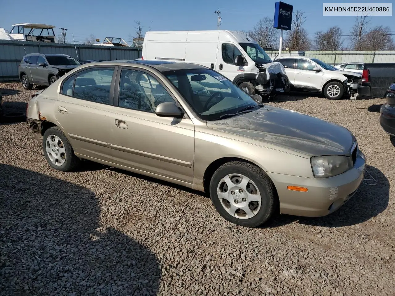 2002 Hyundai Elantra Gls VIN: KMHDN45D22U460886 Lot: 53969435
