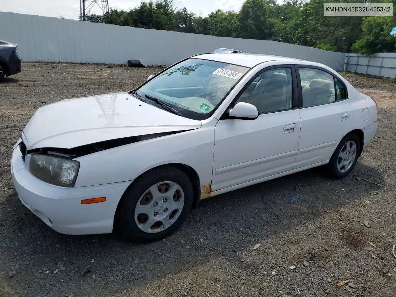 2002 Hyundai Elantra Gls VIN: KMHDN45D32U455342 Lot: 61134385