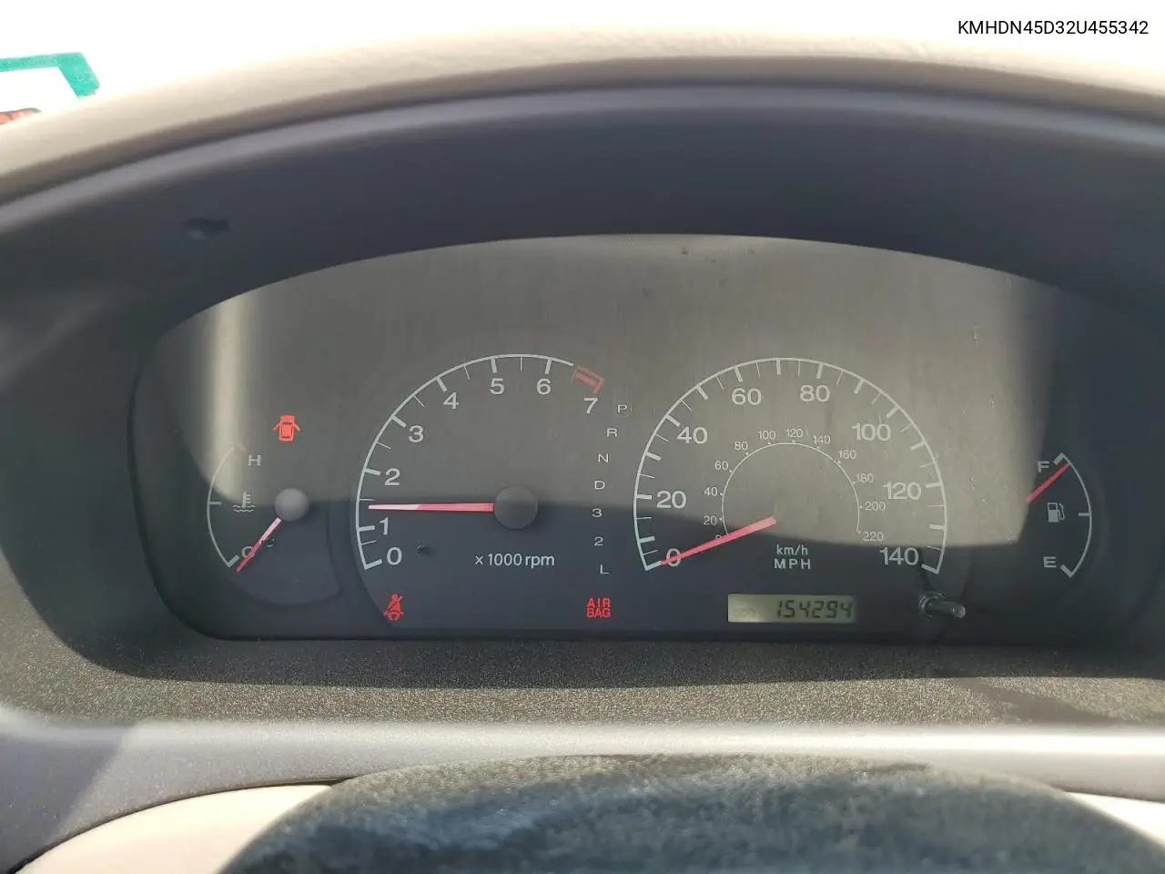 2002 Hyundai Elantra Gls VIN: KMHDN45D32U455342 Lot: 61134385