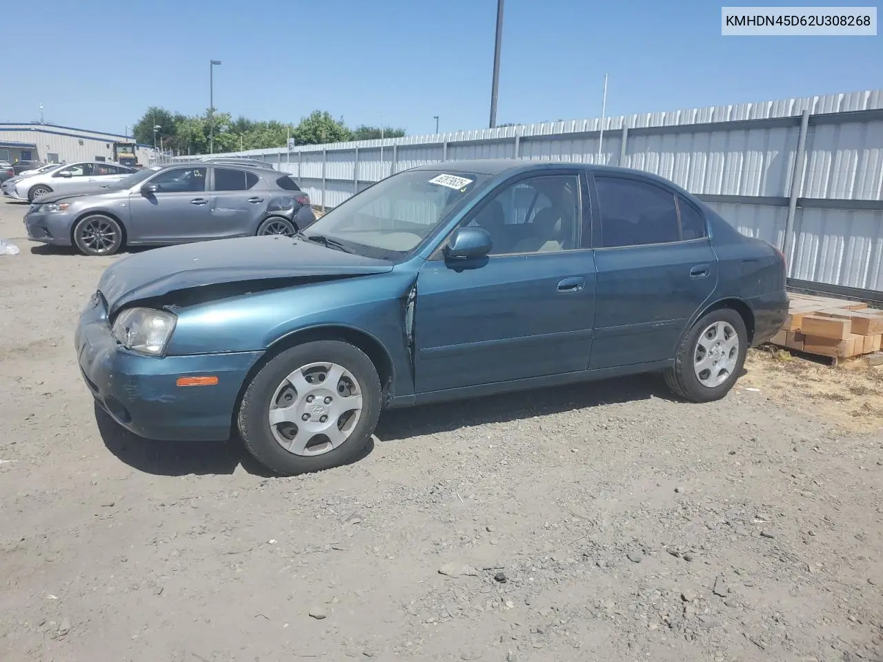 2002 Hyundai Elantra Gls VIN: KMHDN45D62U308268 Lot: 62879635