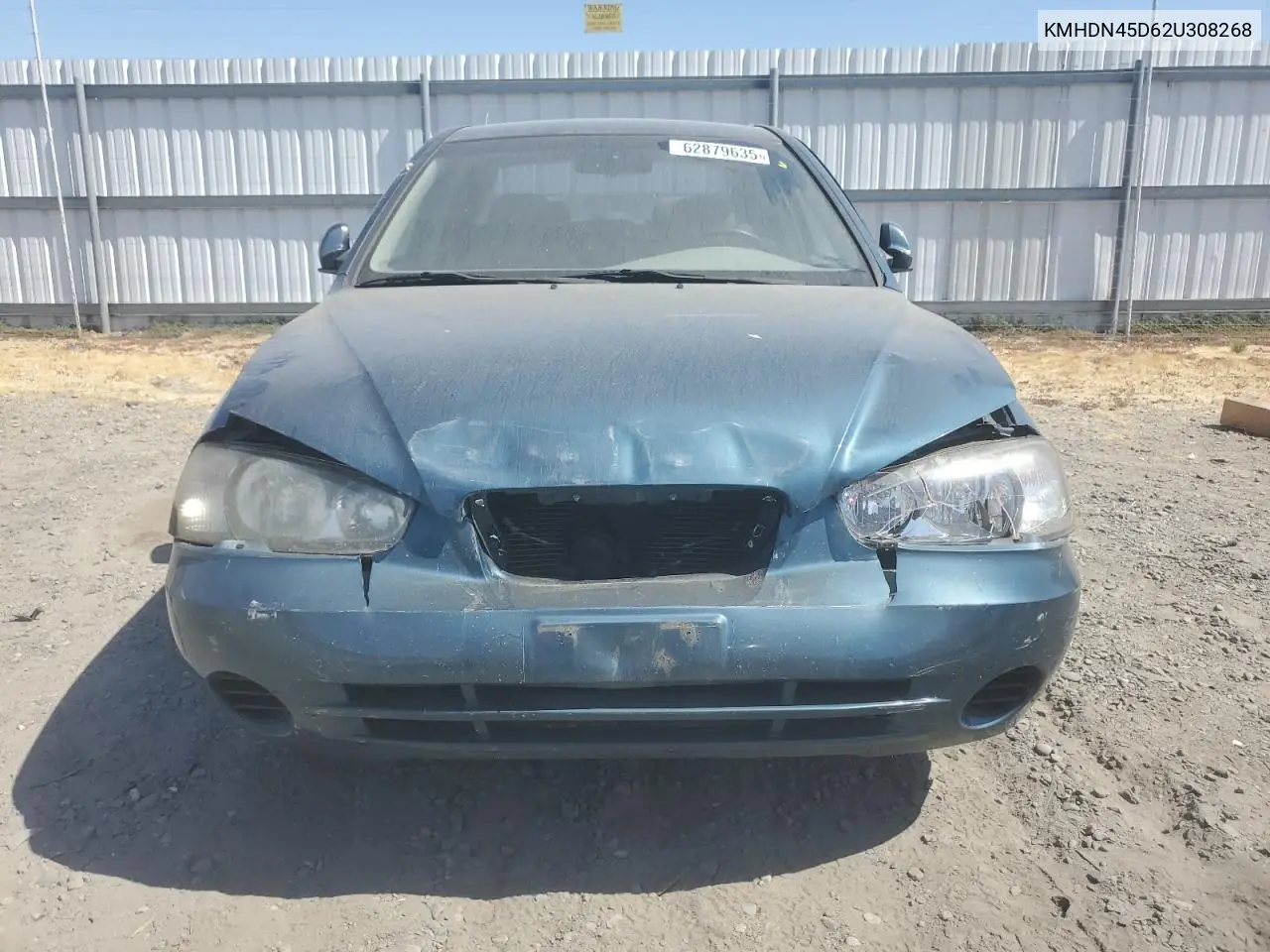 2002 Hyundai Elantra Gls VIN: KMHDN45D62U308268 Lot: 62879635