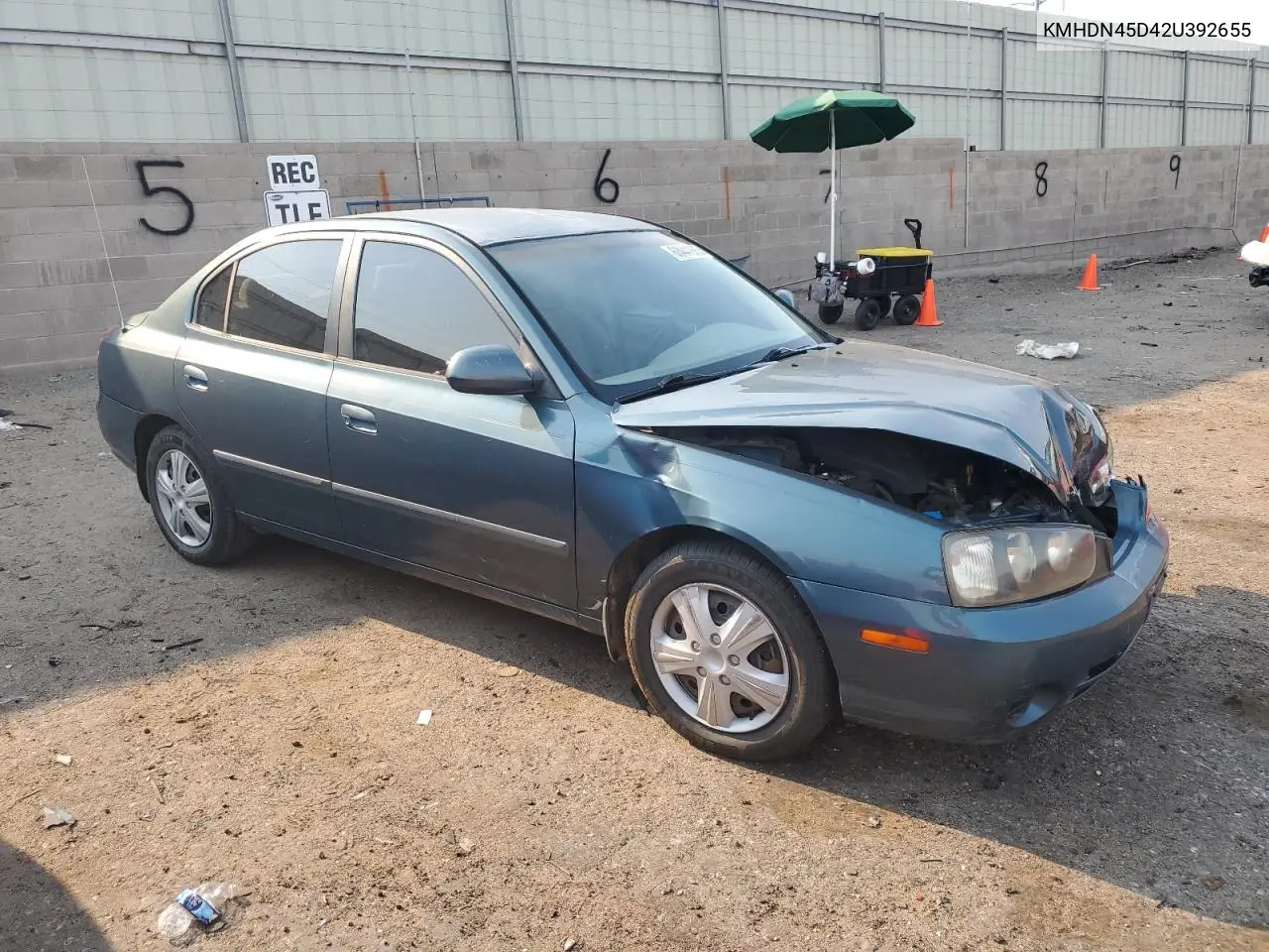 2002 Hyundai Elantra Gls VIN: KMHDN45D42U392655 Lot: 63441985