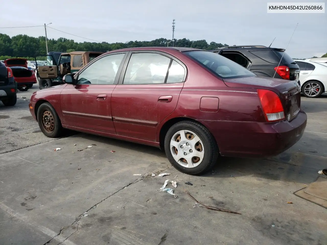 2002 Hyundai Elantra Gls VIN: KMHDN45D42U260866 Lot: 65590545