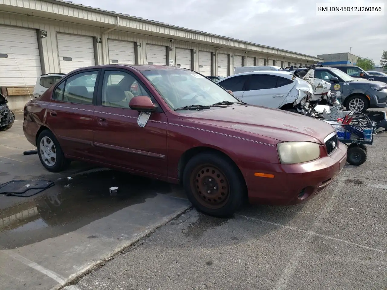 2002 Hyundai Elantra Gls VIN: KMHDN45D42U260866 Lot: 65590545