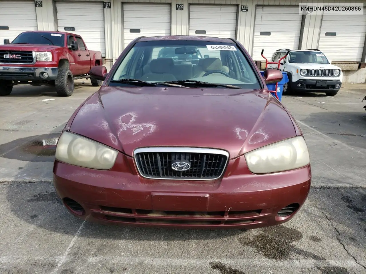 2002 Hyundai Elantra Gls VIN: KMHDN45D42U260866 Lot: 65590545