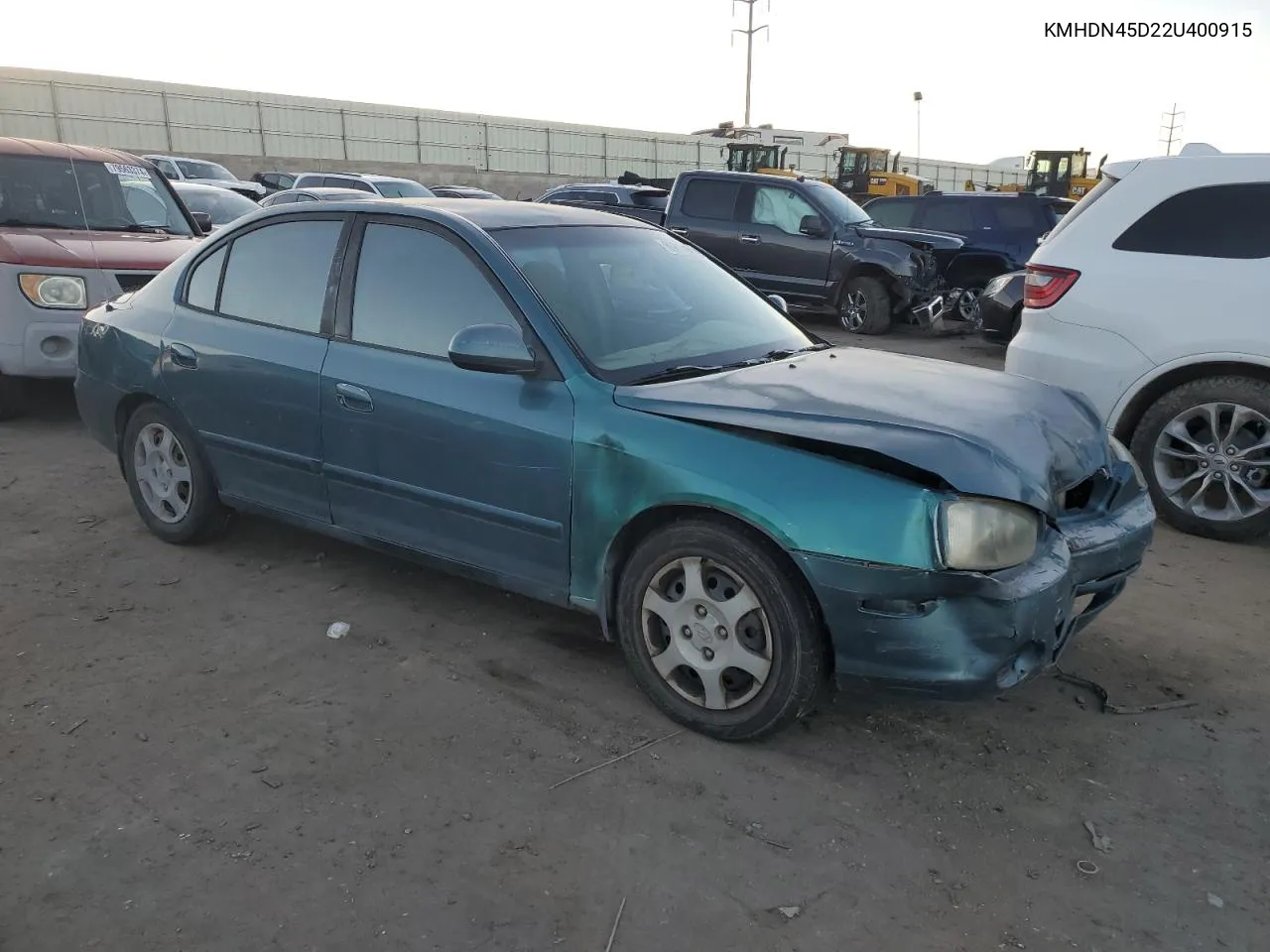 2002 Hyundai Elantra Gls VIN: KMHDN45D22U400915 Lot: 80916044