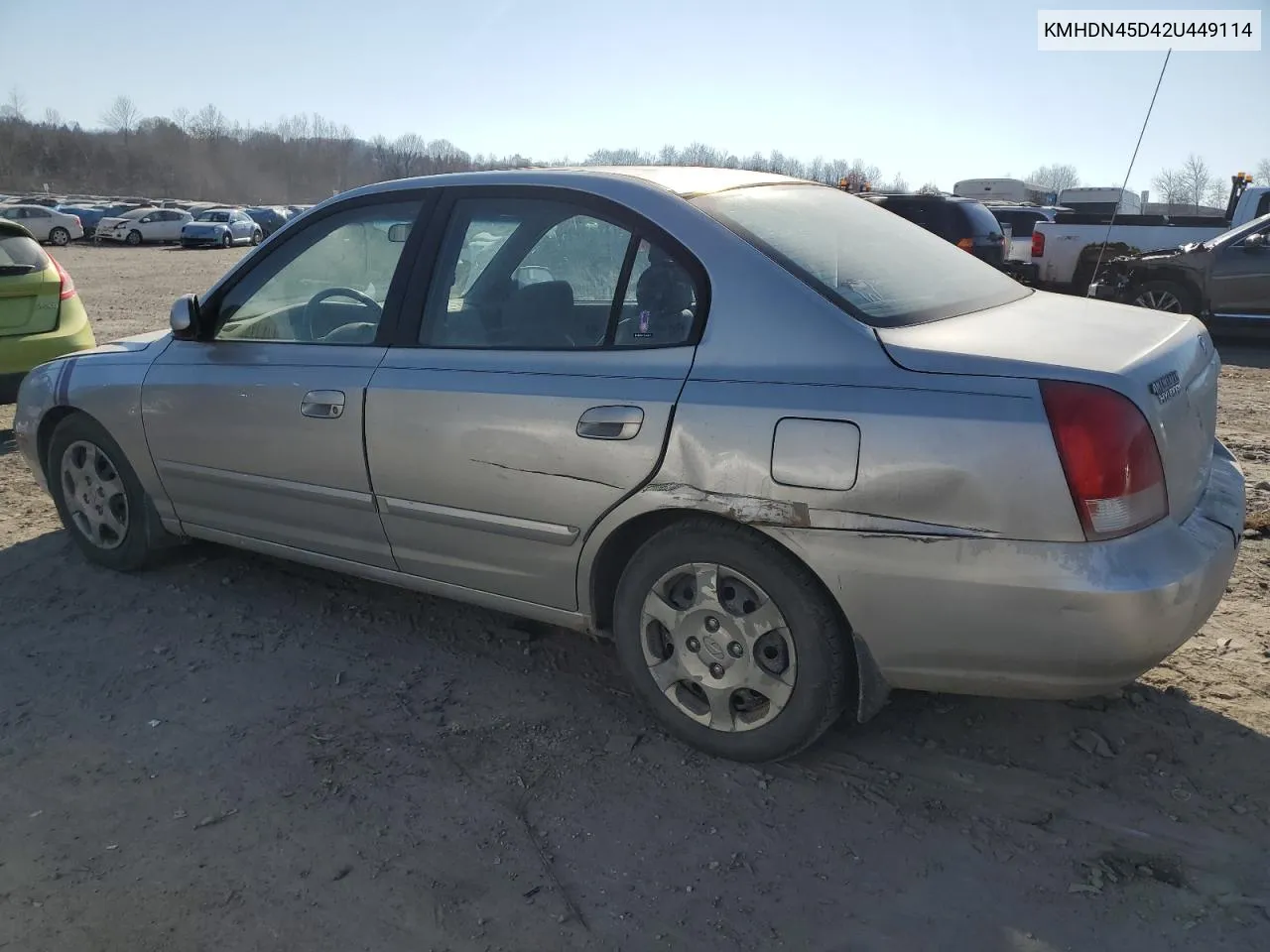 2002 Hyundai Elantra Gls VIN: KMHDN45D42U449114 Lot: 83870554