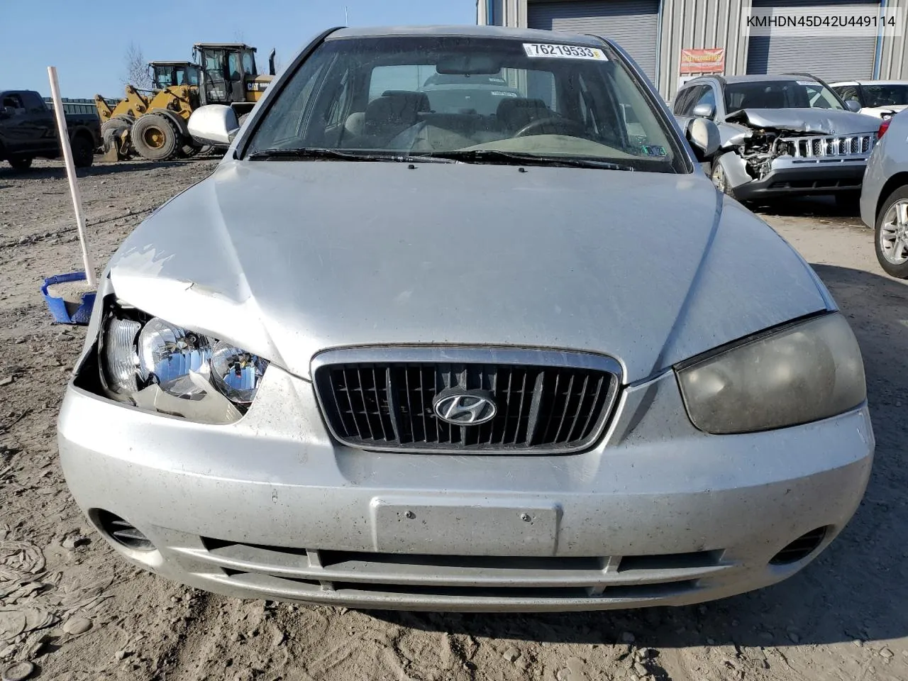 2002 Hyundai Elantra Gls VIN: KMHDN45D42U449114 Lot: 83870554
