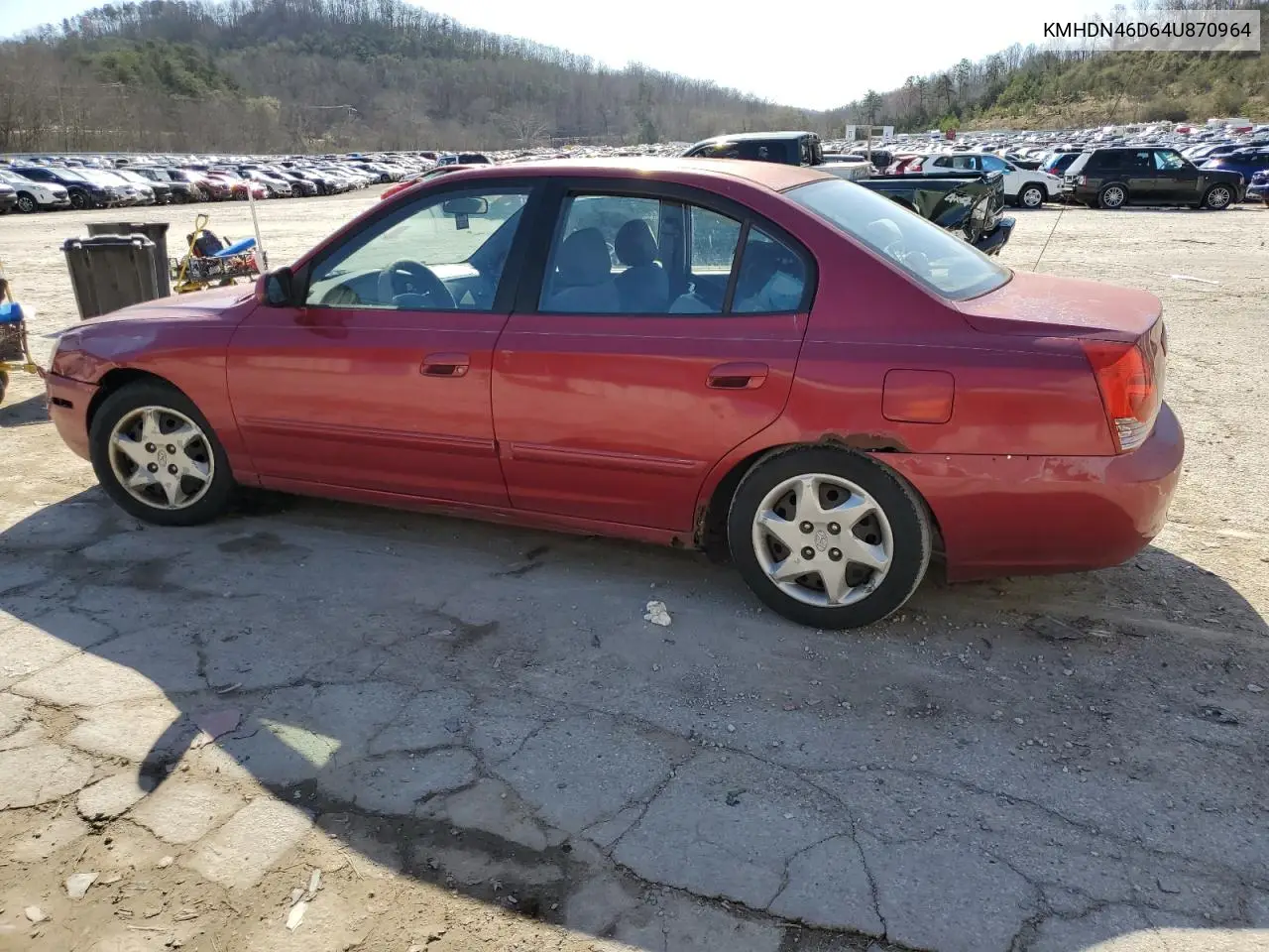 2004 Hyundai Elantra Gls VIN: KMHDN46D64U870964 Lot: 49296675