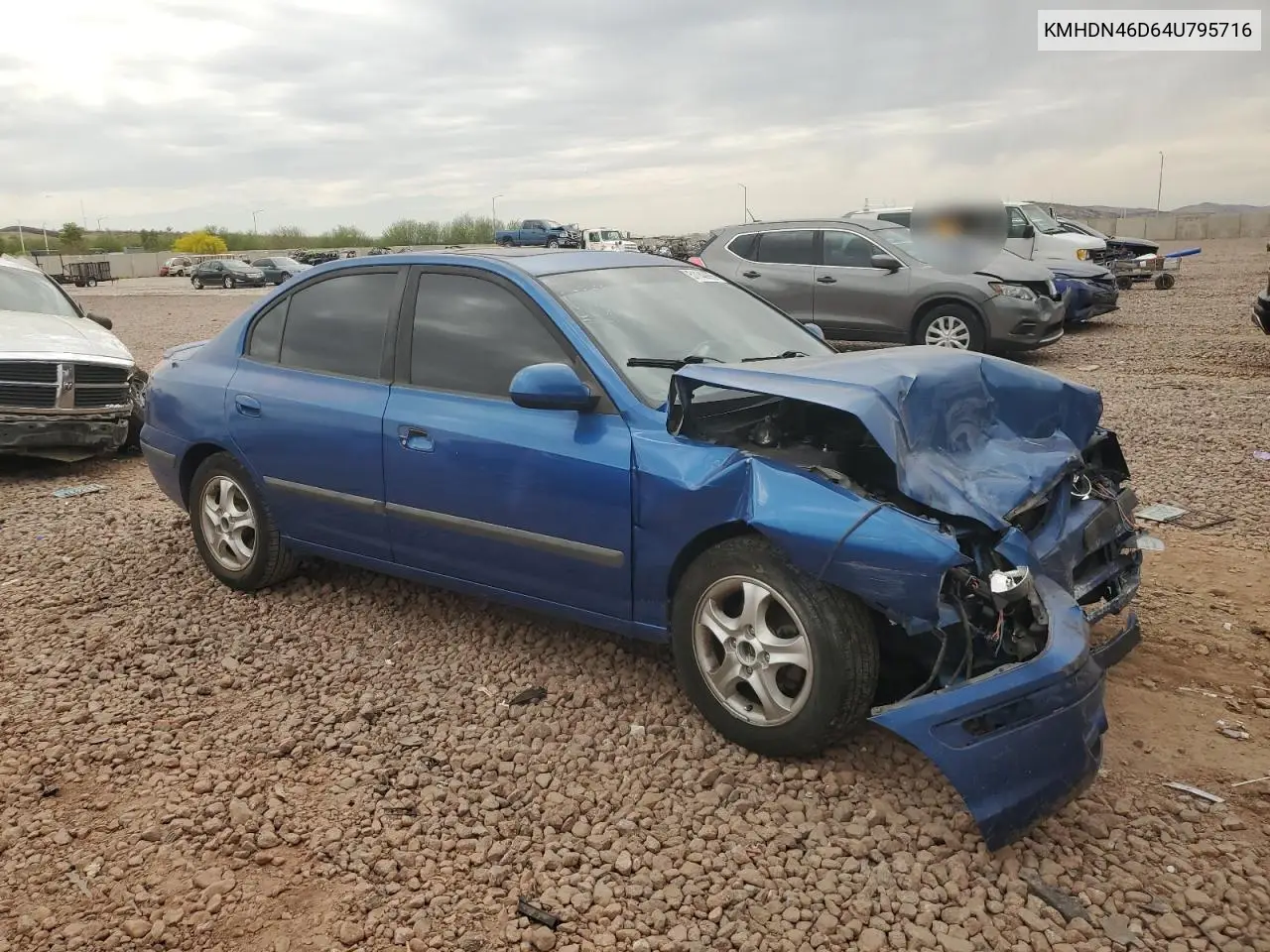 2004 Hyundai Elantra Gls VIN: KMHDN46D64U795716 Lot: 51140995