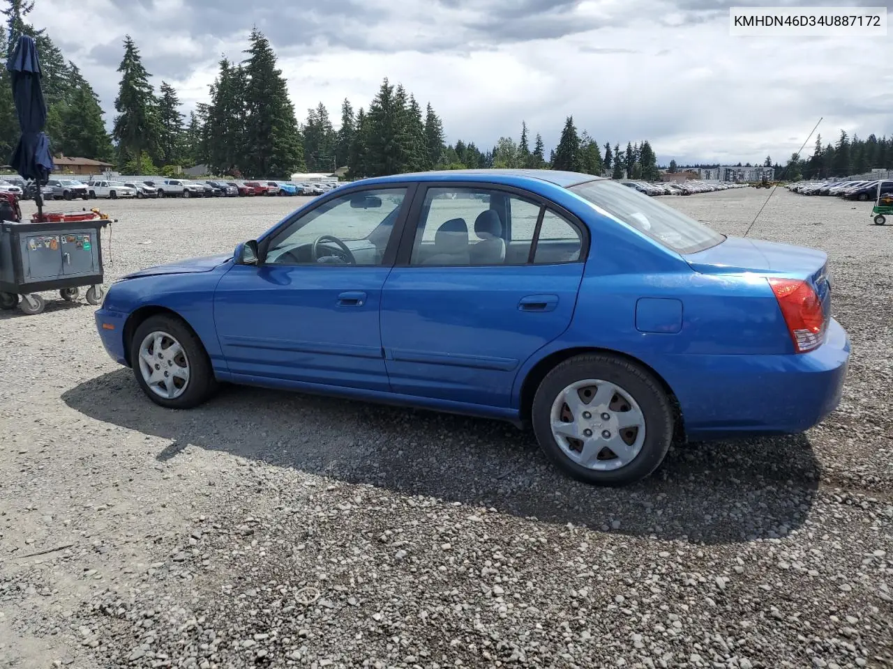 2004 Hyundai Elantra Gls VIN: KMHDN46D34U887172 Lot: 61895865
