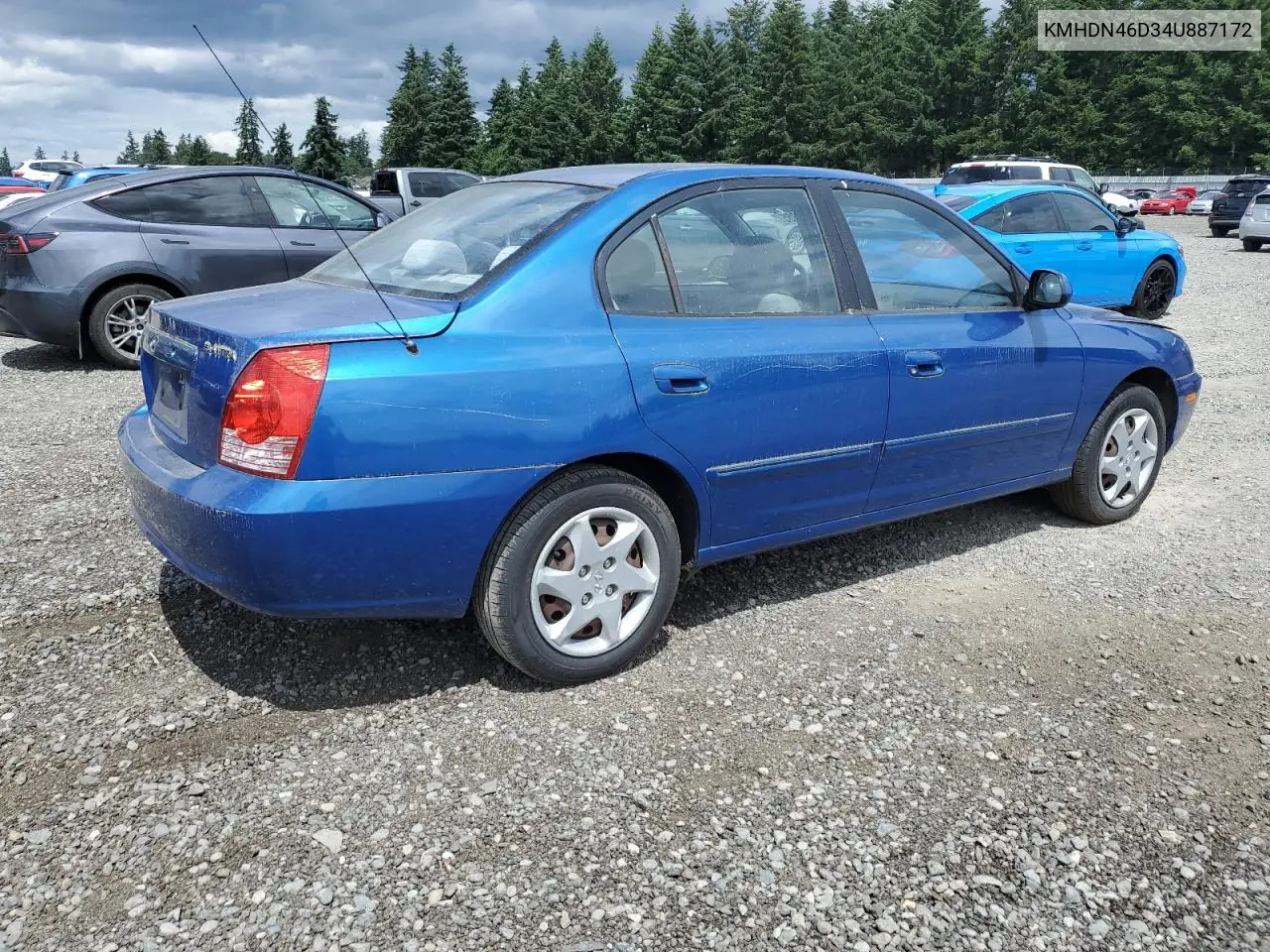 2004 Hyundai Elantra Gls VIN: KMHDN46D34U887172 Lot: 61895865