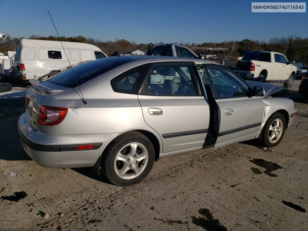 2004 Hyundai Elantra Gls VIN: KMHDN56D74U116543 Lot: 80280784