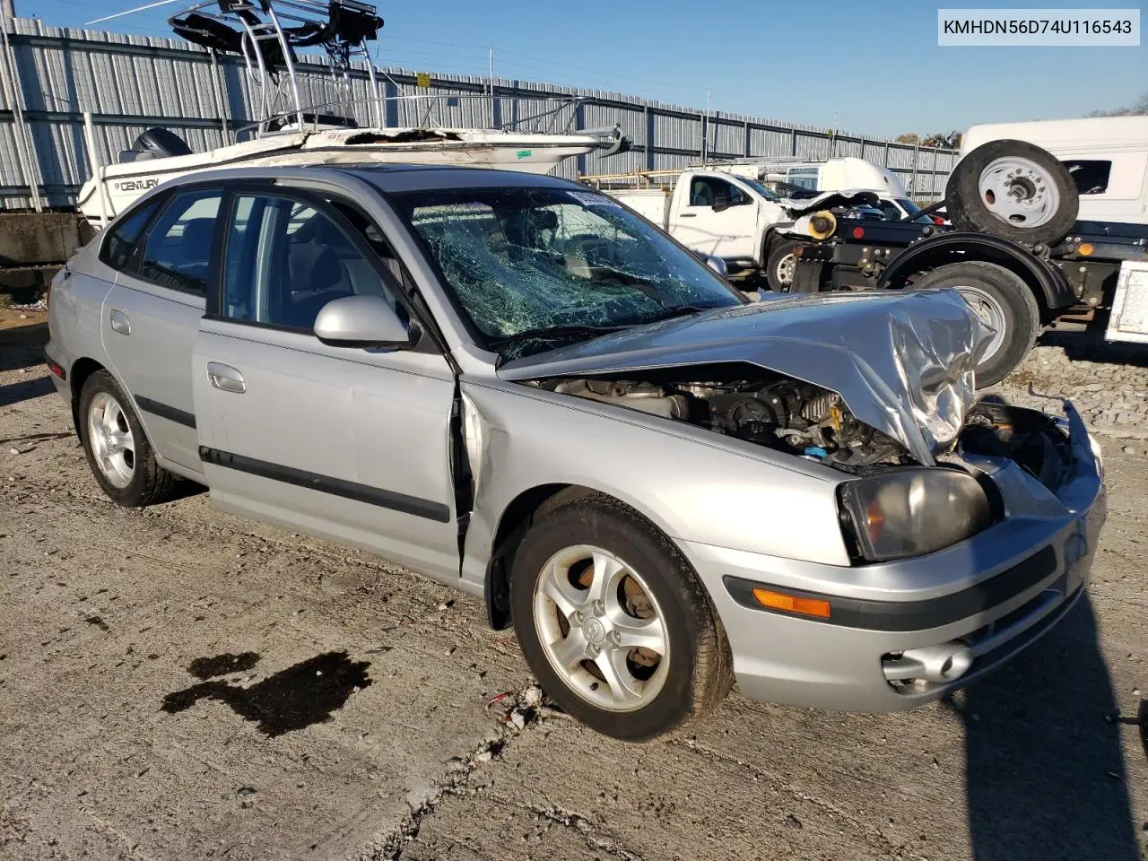 2004 Hyundai Elantra Gls VIN: KMHDN56D74U116543 Lot: 80280784