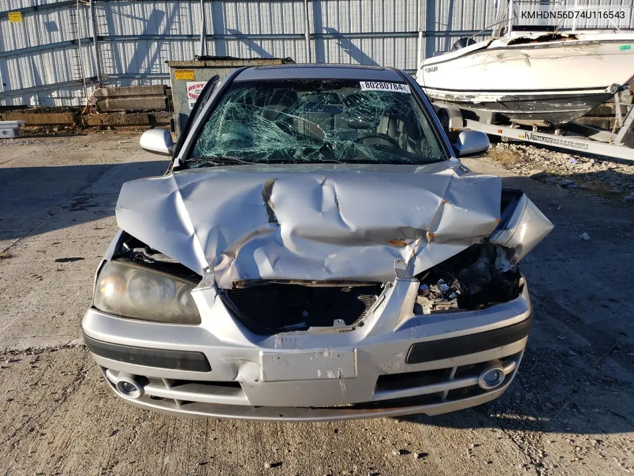 2004 Hyundai Elantra Gls VIN: KMHDN56D74U116543 Lot: 80280784