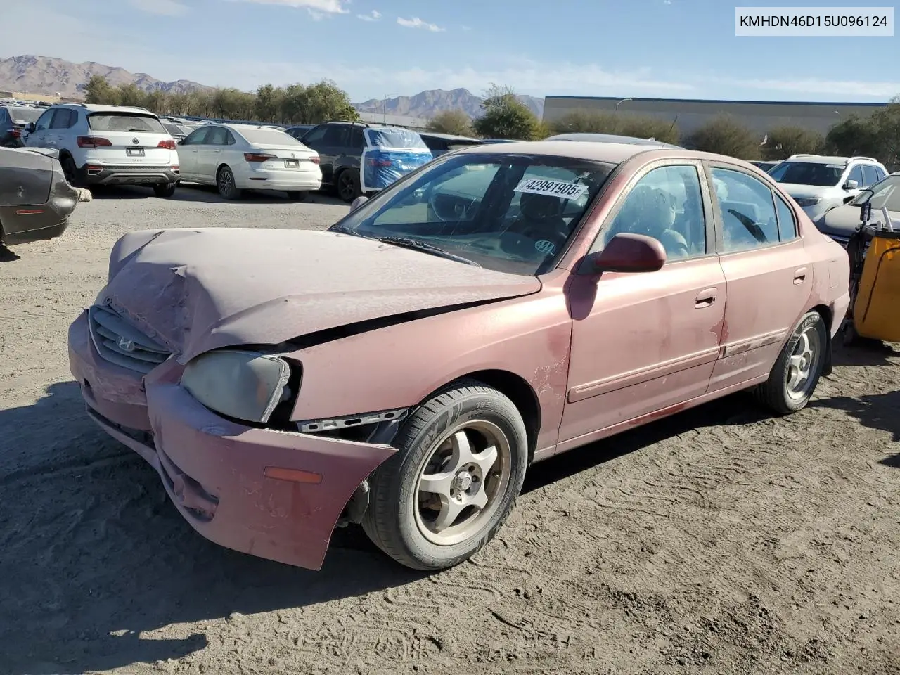 2005 Hyundai Elantra Gls VIN: KMHDN46D15U096124 Lot: 42991905
