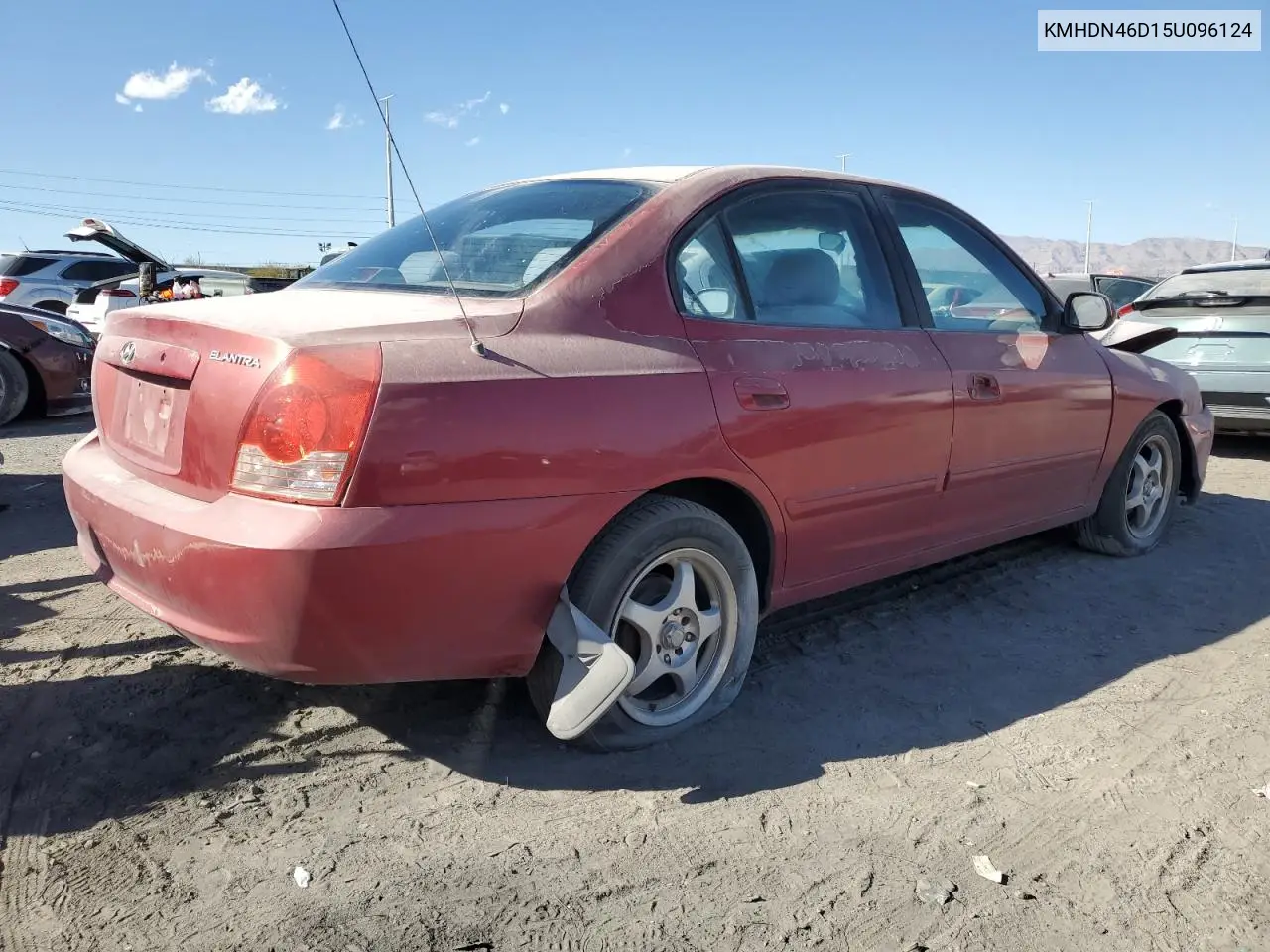 2005 Hyundai Elantra Gls VIN: KMHDN46D15U096124 Lot: 42991905