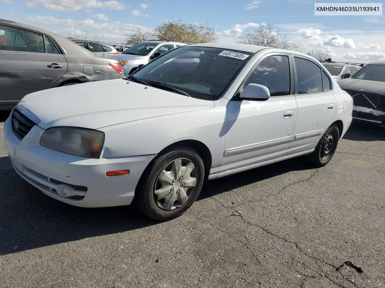 2005 Hyundai Elantra Gls VIN: KMHDN46D35U193941 Lot: 44577505
