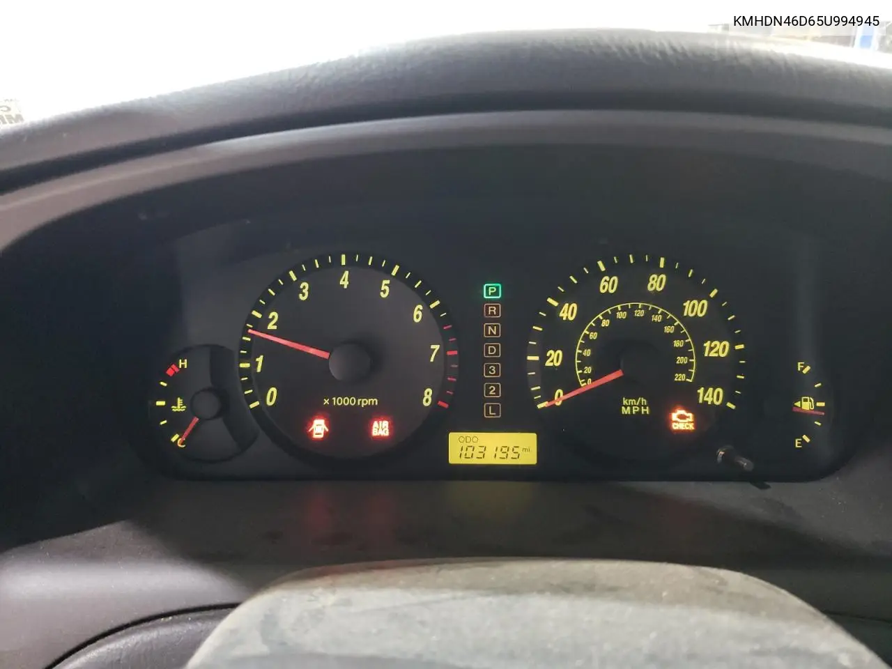 2005 Hyundai Elantra Gls VIN: KMHDN46D65U994945 Lot: 54497725