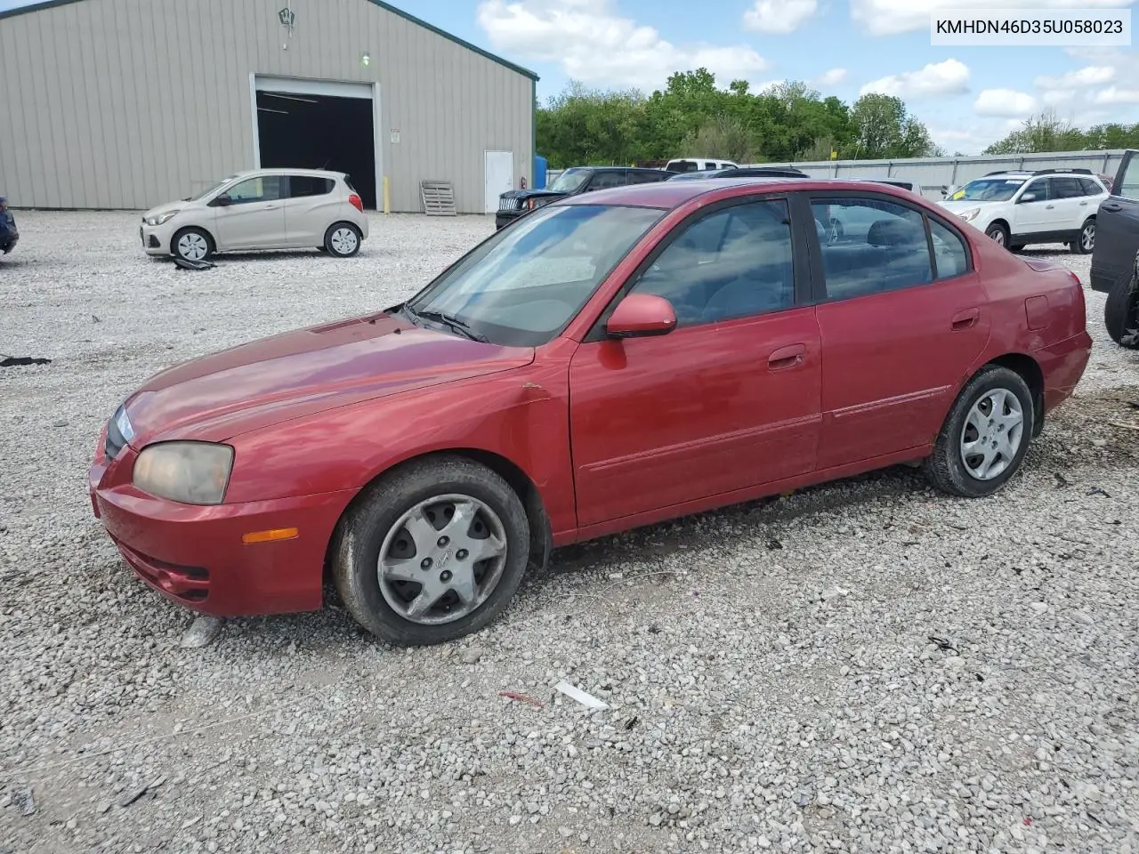 2005 Hyundai Elantra Gls VIN: KMHDN46D35U058023 Lot: 55467645