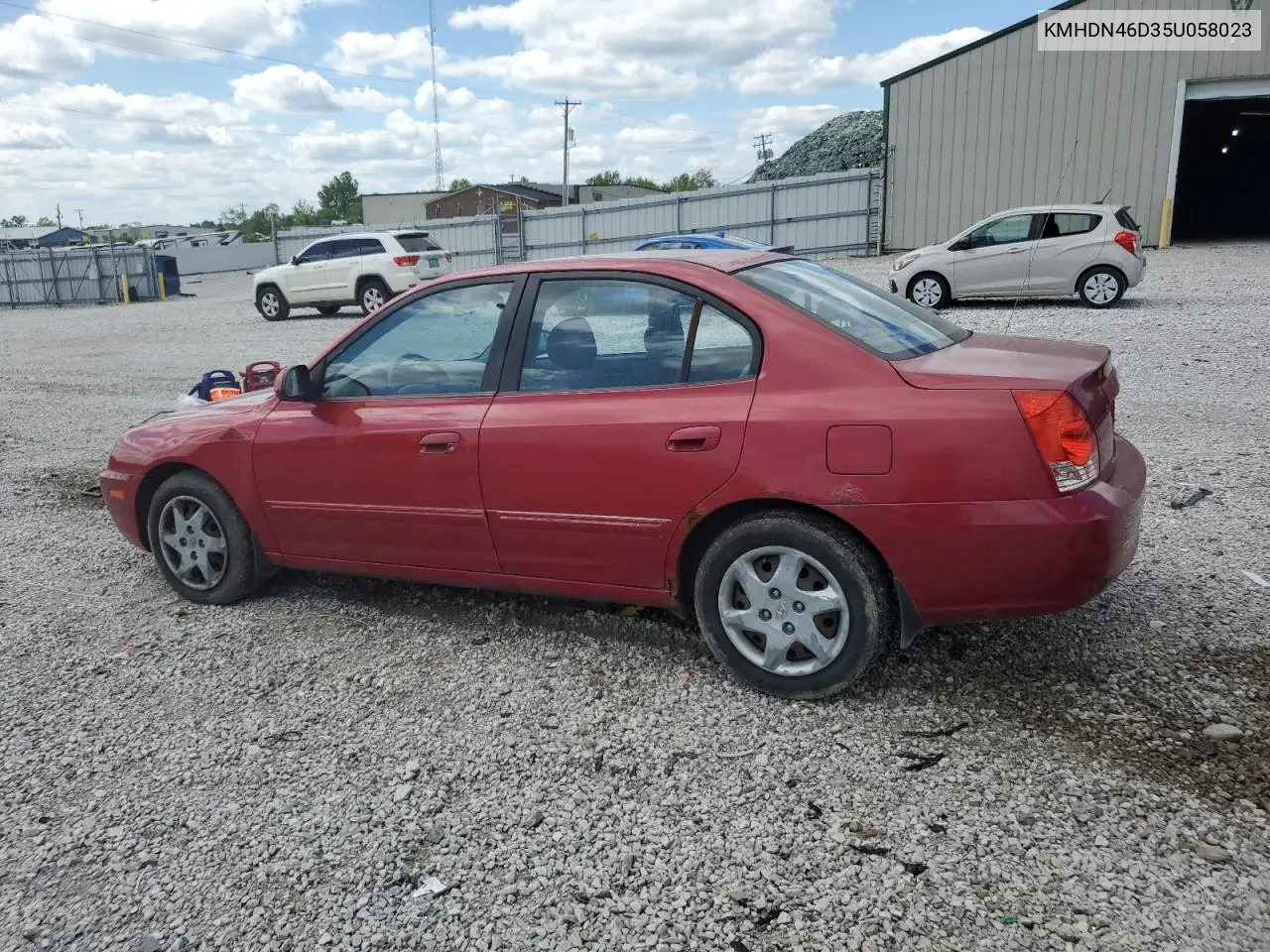2005 Hyundai Elantra Gls VIN: KMHDN46D35U058023 Lot: 55467645
