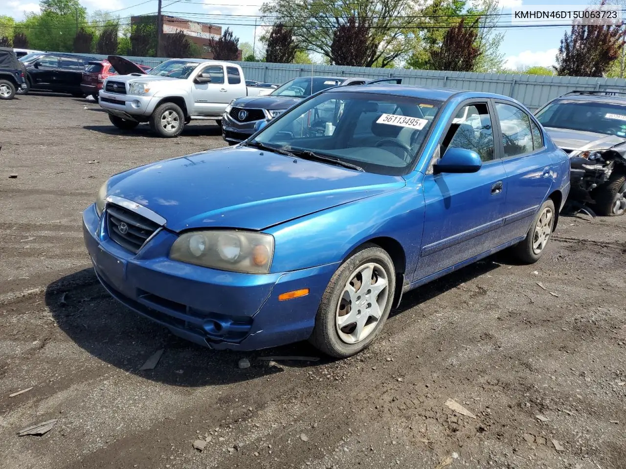 2005 Hyundai Elantra Gls VIN: KMHDN46D15U063723 Lot: 56113495