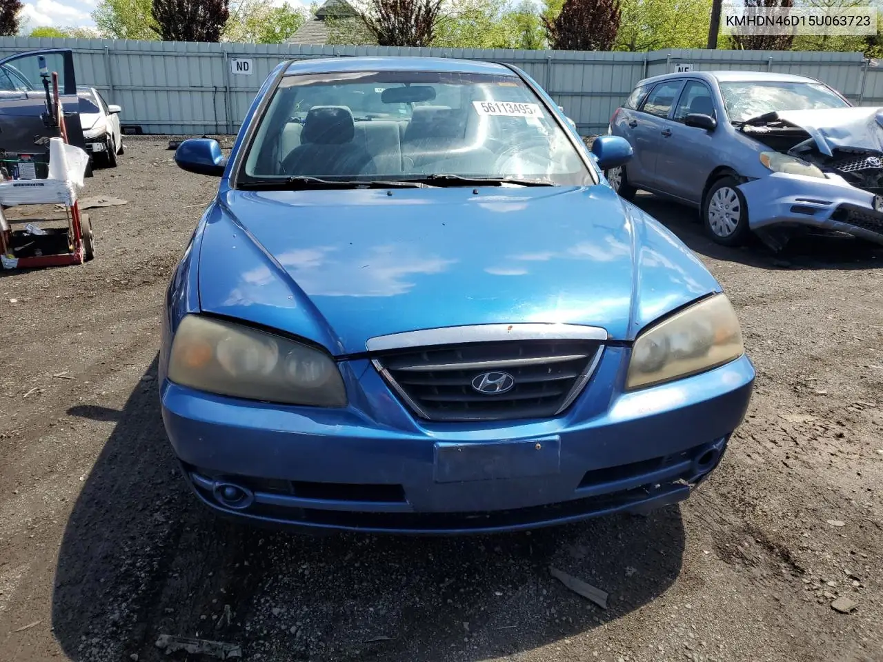 2005 Hyundai Elantra Gls VIN: KMHDN46D15U063723 Lot: 56113495
