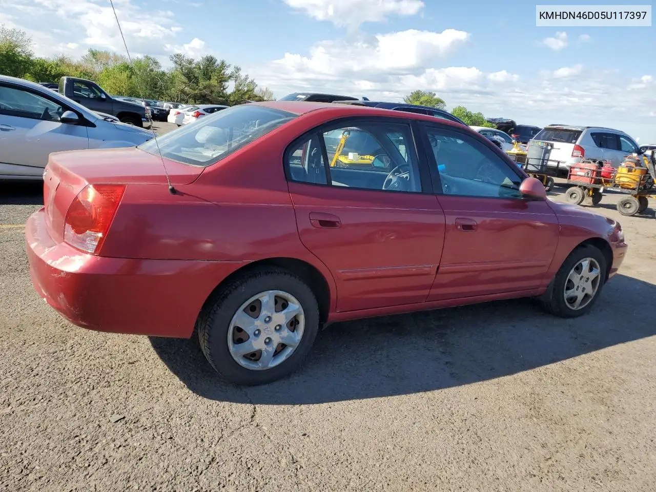 2005 Hyundai Elantra Gls VIN: KMHDN46D05U117397 Lot: 56379235