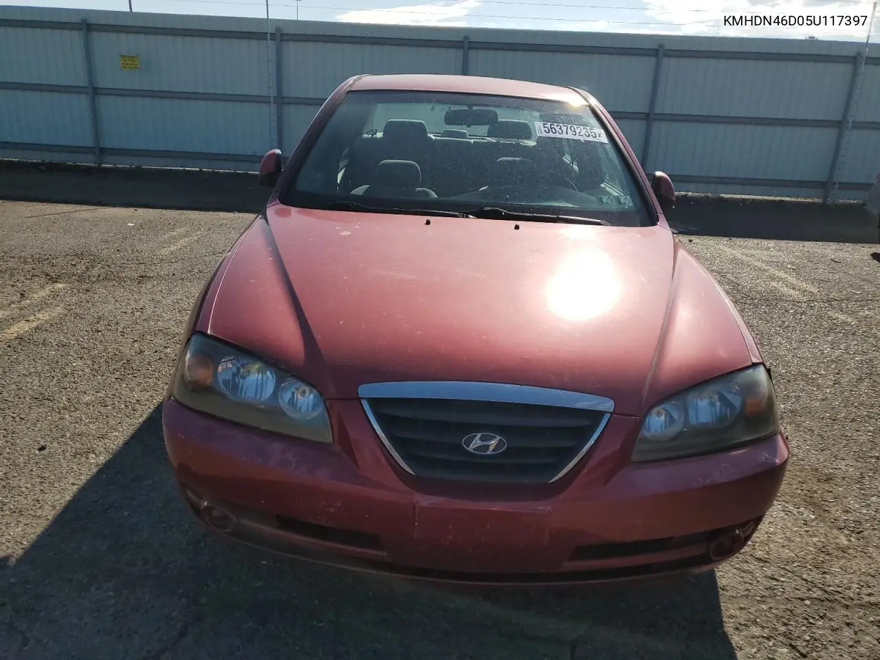 2005 Hyundai Elantra Gls VIN: KMHDN46D05U117397 Lot: 56379235