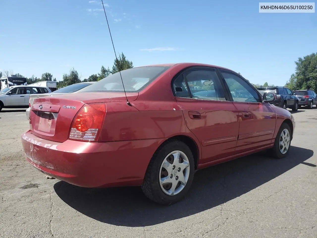 2005 Hyundai Elantra Gls VIN: KMHDN46D65U100250 Lot: 61225025