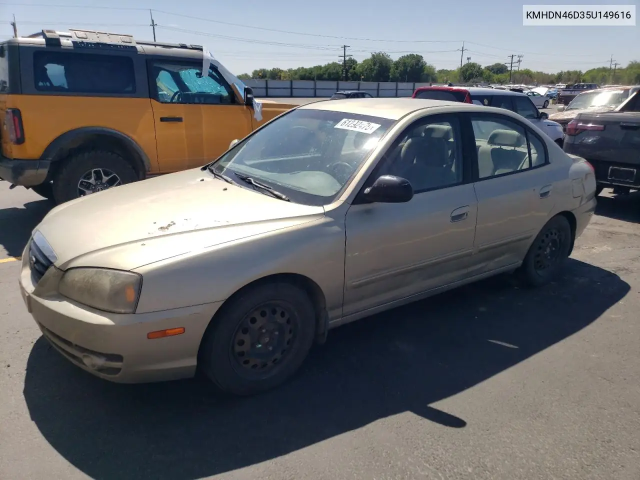 2005 Hyundai Elantra Gls VIN: KMHDN46D35U149616 Lot: 61292475