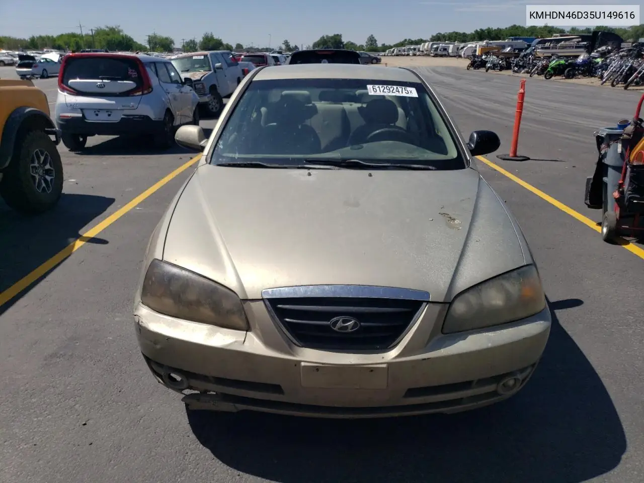 2005 Hyundai Elantra Gls VIN: KMHDN46D35U149616 Lot: 61292475